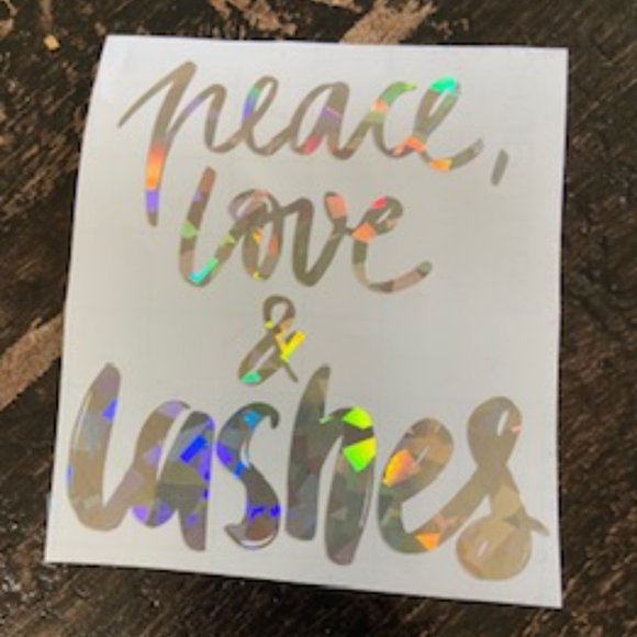PEACE LOVE & LASHES Vinyl Decal  sticker eyelash love - Picture 3 of 3